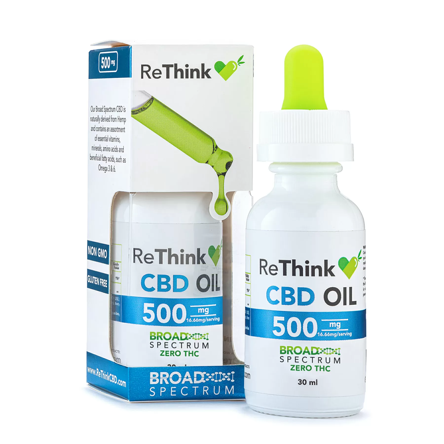 New 500mg CBD Oil Tincture » True THC-Free » CBD ReThink