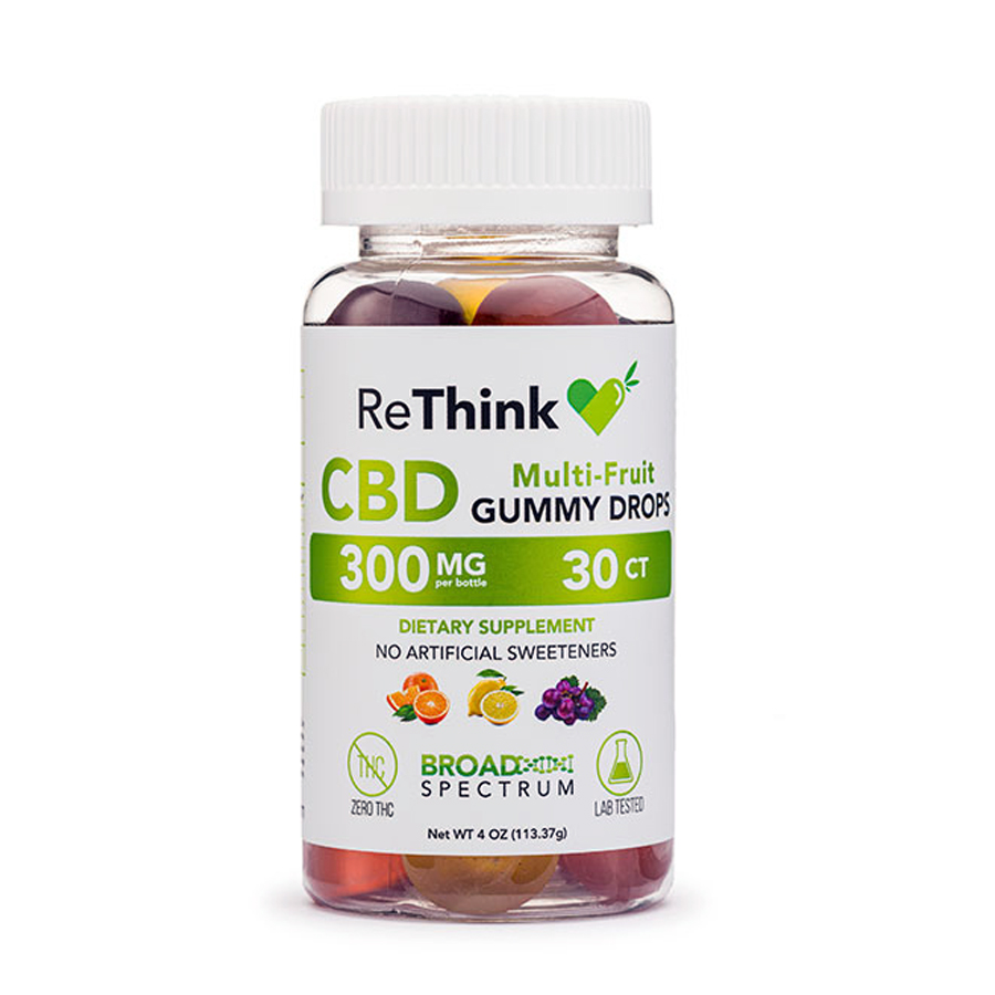 ReThink 300mg CBD Gummy Drops - Multi-Fruit - 30ct