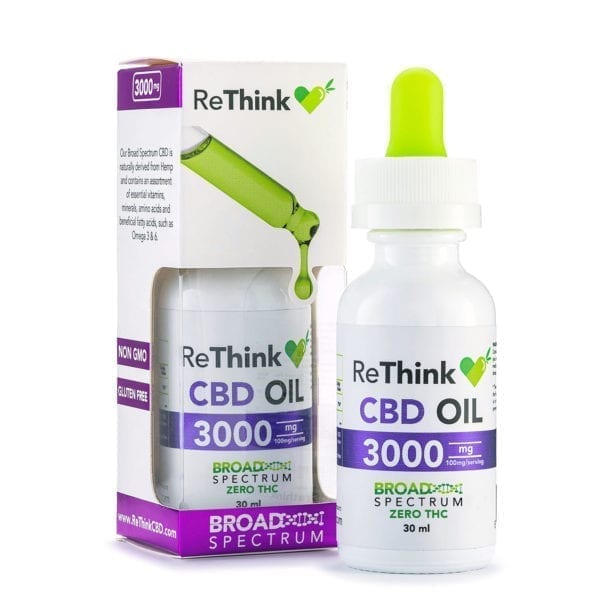 ReThink 3000mg CBD Oil Tincture - 30ml Bottle