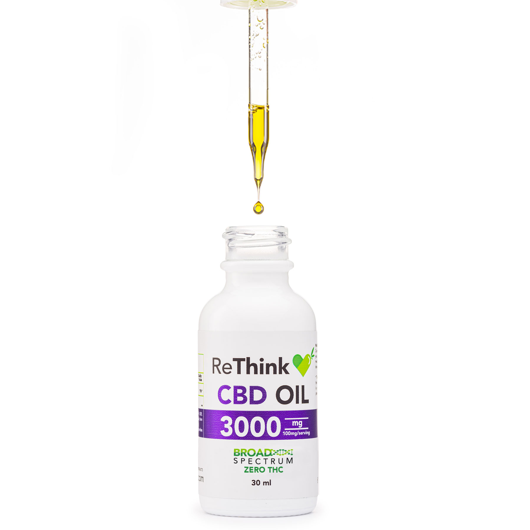 ReThink 3000mg CBD Oil Tincture - 30ml Bottle