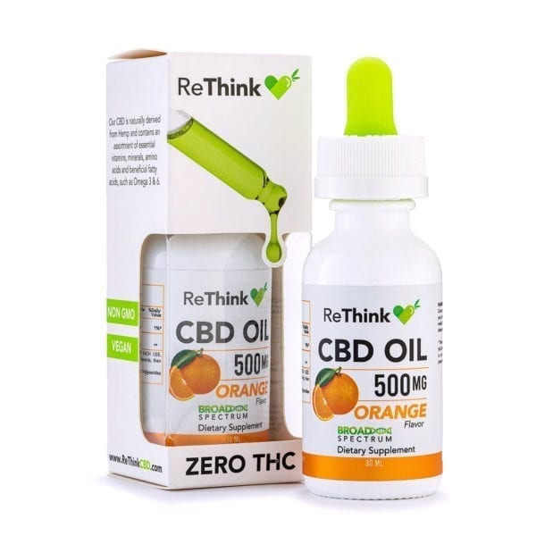 ReThink 500mg CBD Oil - Orange Flavor - 30ml Bottle
