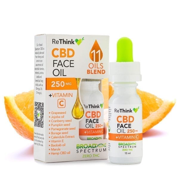 ReThink 250mg All Natural Face Oil + CBD & Vitamin C