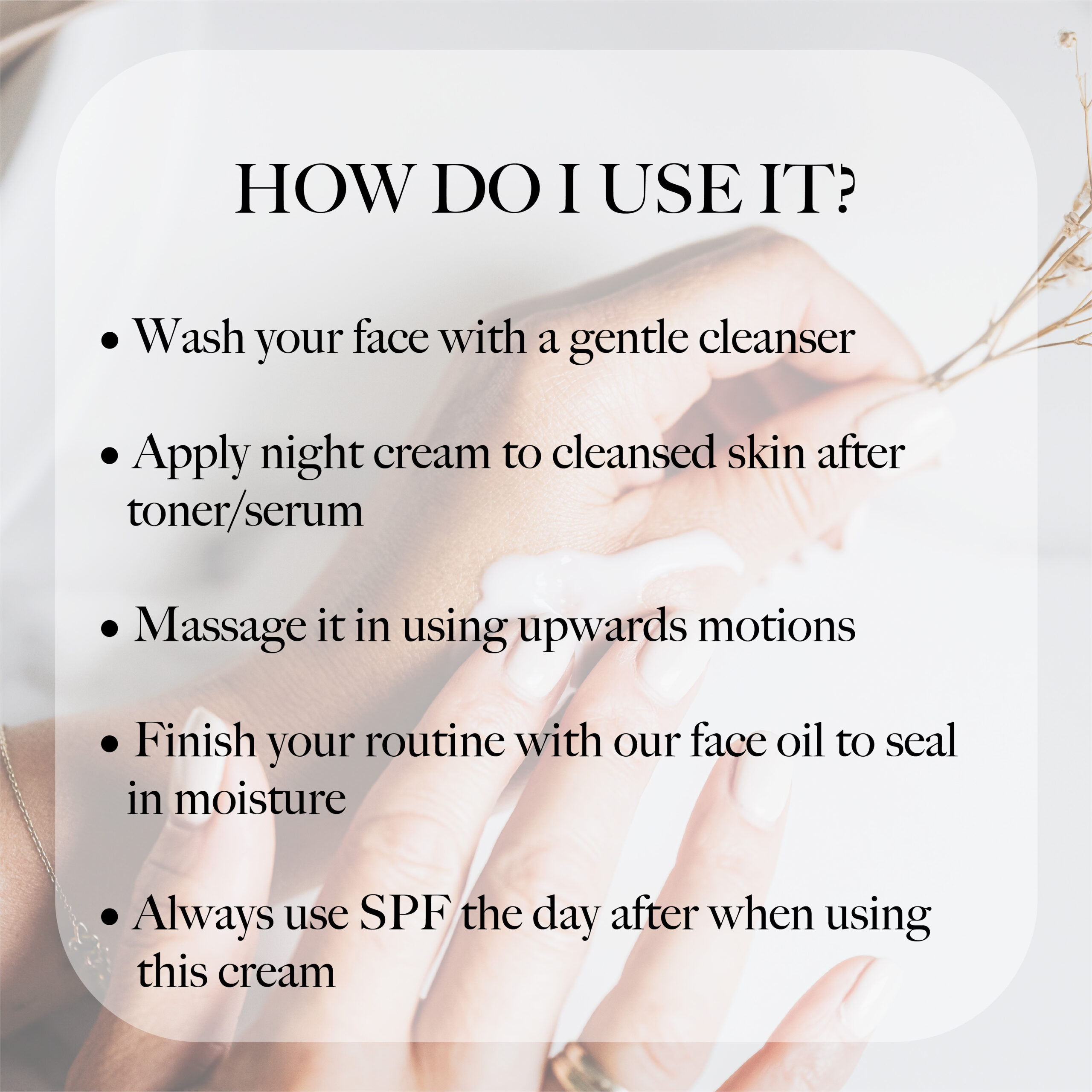 night cream infographic