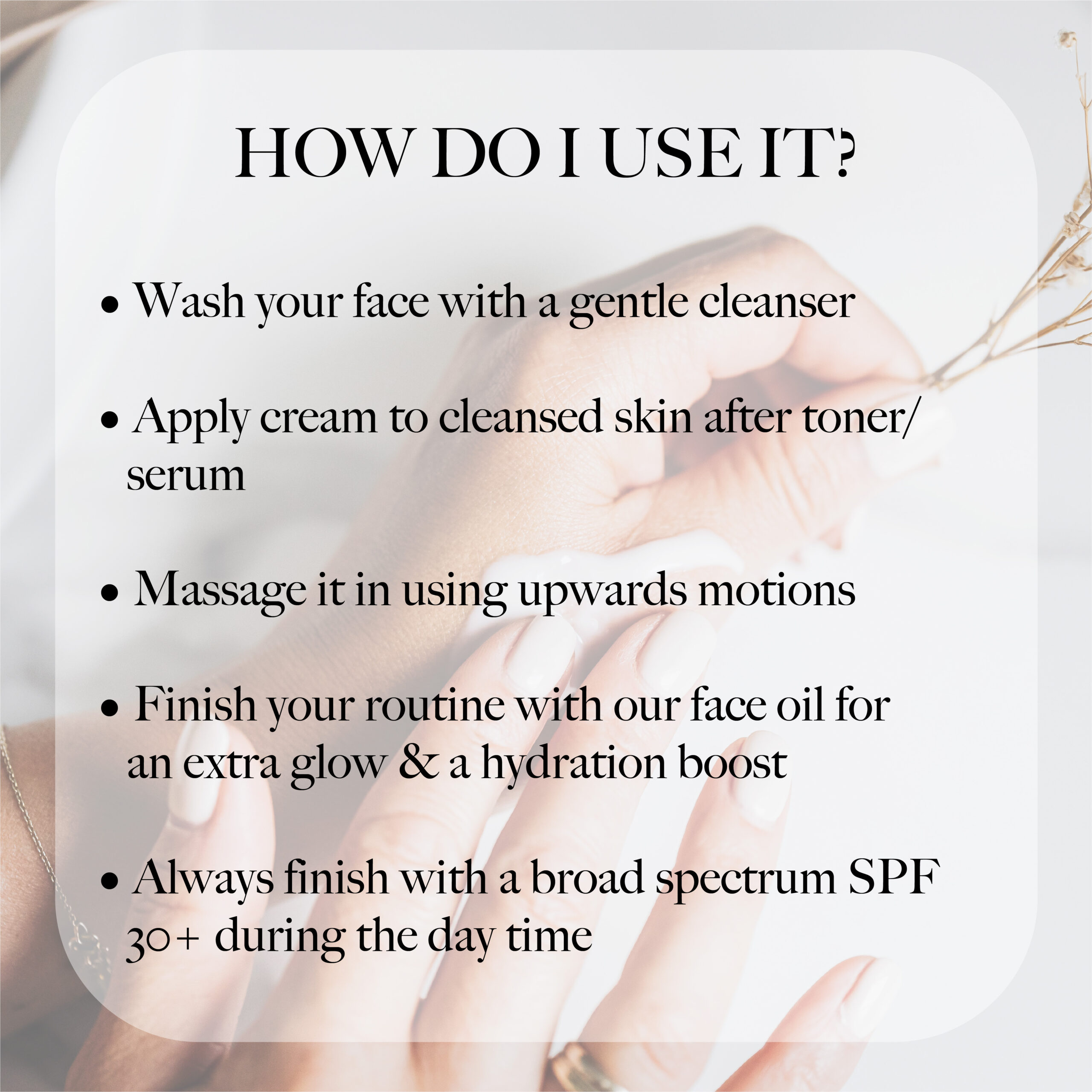 refined face cream infographic