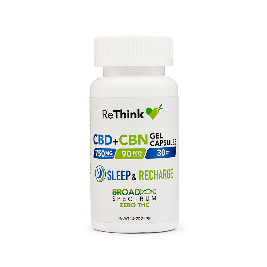 ReThink Sleep & Recharge CBD Gel Capsules 750 mg + 90 mg CBN