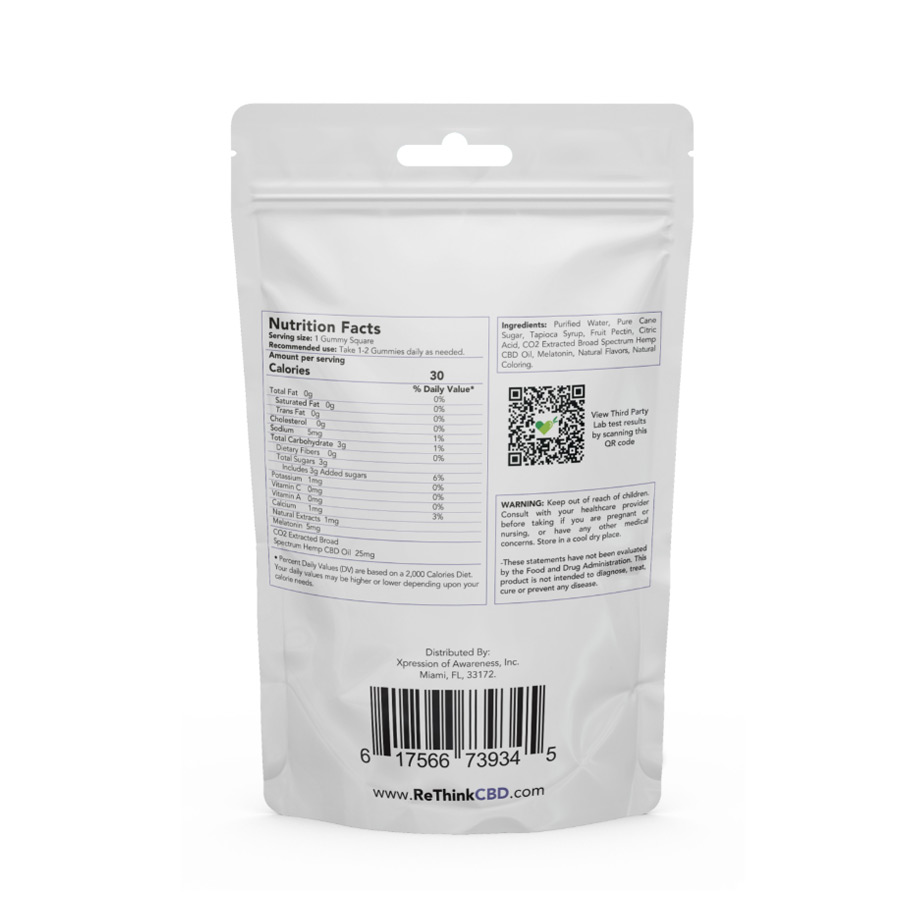 ReThink 250mg CBD Gummies for Sleep - Blueberry Flavor - 10CT