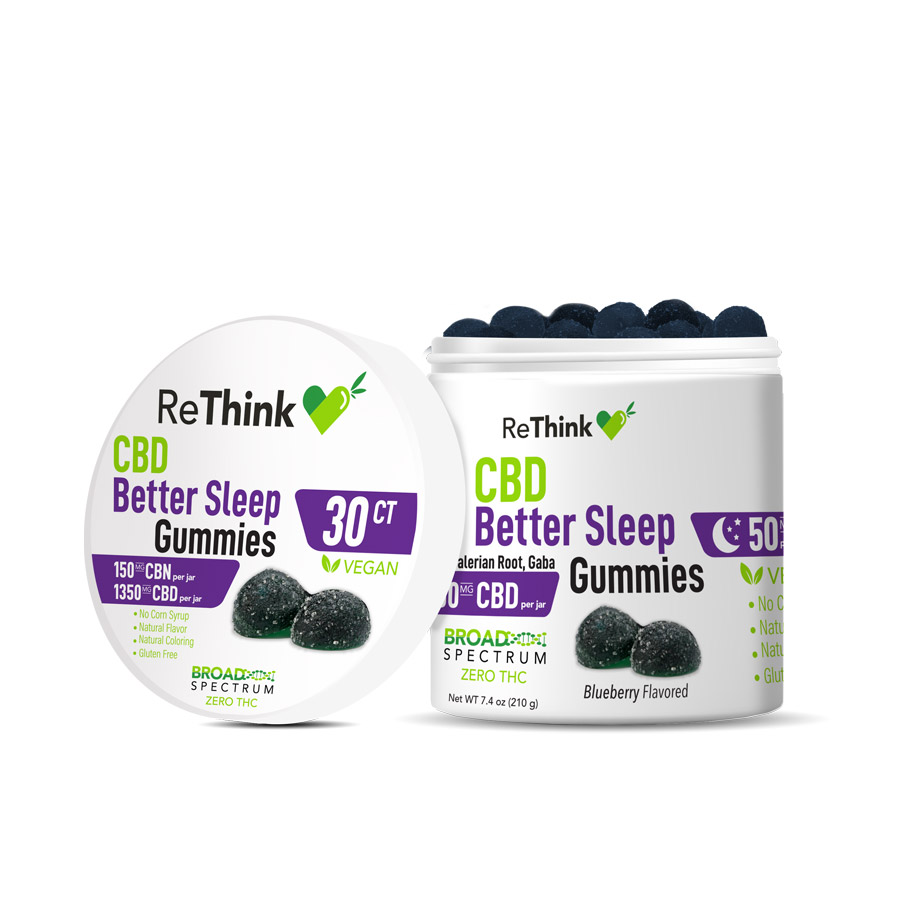 ReThink 1350mg Sleep CBD Gummies + 150mg CBN - 30CT