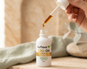 CBD oil tincture dropper wellness product